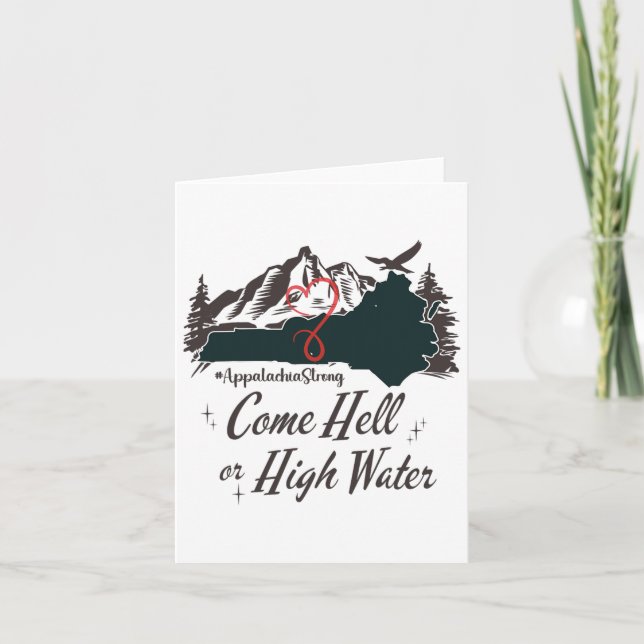 Appalachia Strong Come Hell oder High Water Mounta Karte (Vorderseite)
