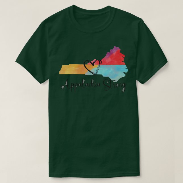 Appalachia Strong Hurricane Helene Desaster Button T-Shirt (Design vorne)