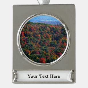 Appalachian Mountains im Herbst Banner-Ornament Silber