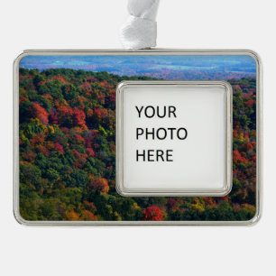 Appalachian Mountains im Herbst Rahmen-Ornament Silber