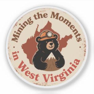 Appalachian Pride_West Virginia Bear Miner Vintage Aufkleber