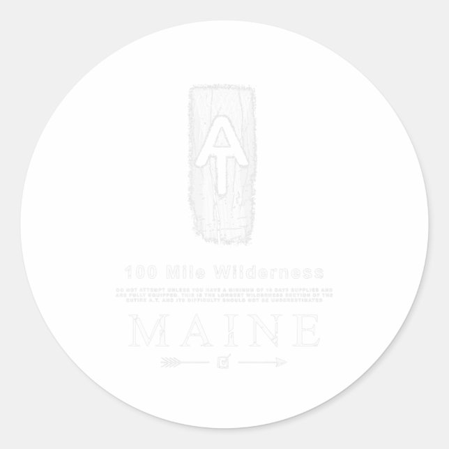 Appalachian Trail Blaze 100 Mile Wilderness Maine Runder Aufkleber (Vorderseite)