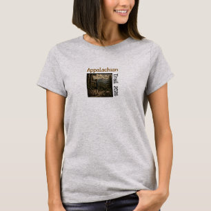 Appalachian Trail Holzschnitt weiblich anpassbares T-Shirt