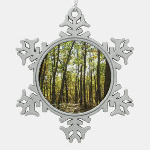 Appalachian Trail im Oktober im Shenandoah Schneeflocken Zinn-Ornament