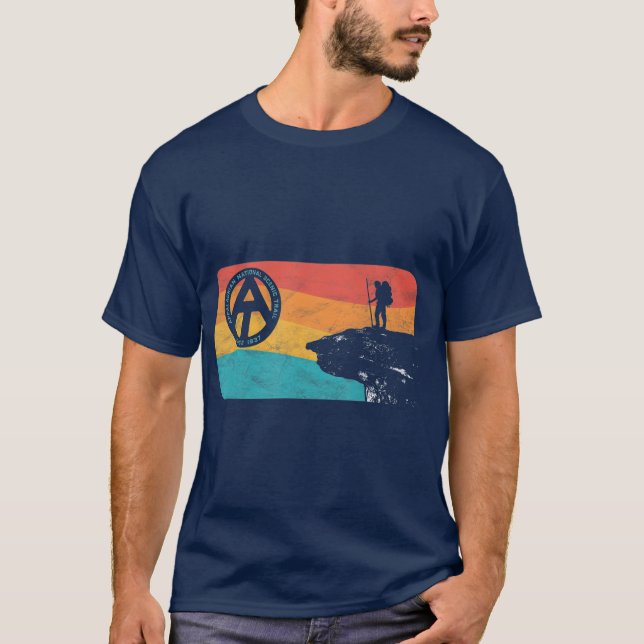 Appalachian Trail Retro McAfees Knob Wandern T-Shirt (Vorderseite)