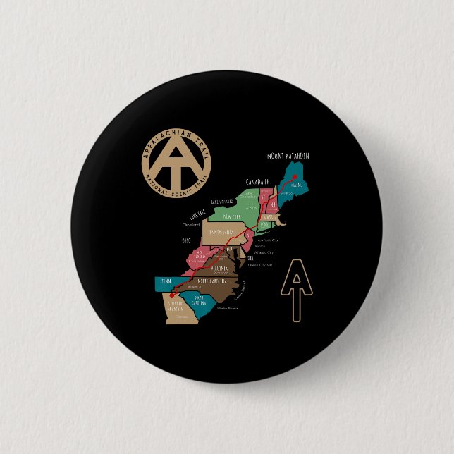 Appalachian-Trail-Wanderkarte  Button (Vorderseite)