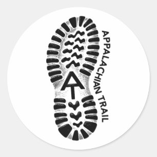 Appalachian Trail-Wanderstiefel Fußabdruck Runder Aufkleber