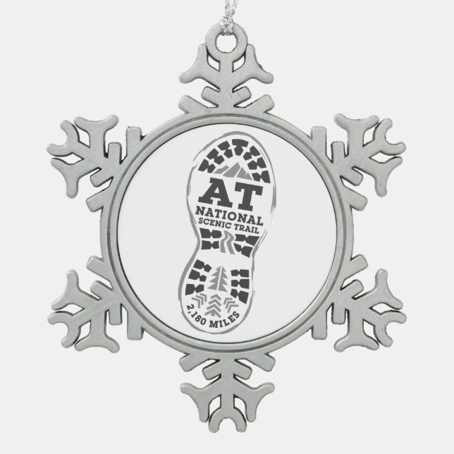 Appalachische nationale landschaftliche Spur Schneeflocken Zinn-Ornament (Vorderseite)