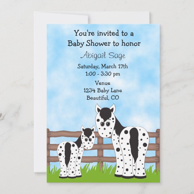 Appaloosa Horse Baby shower Invitation (Devant)