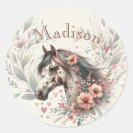 Appaloosa Horse Birthday Runder Aufkleber