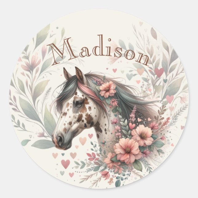 Appaloosa Horse Birthday Runder Aufkleber (Vorderseite)