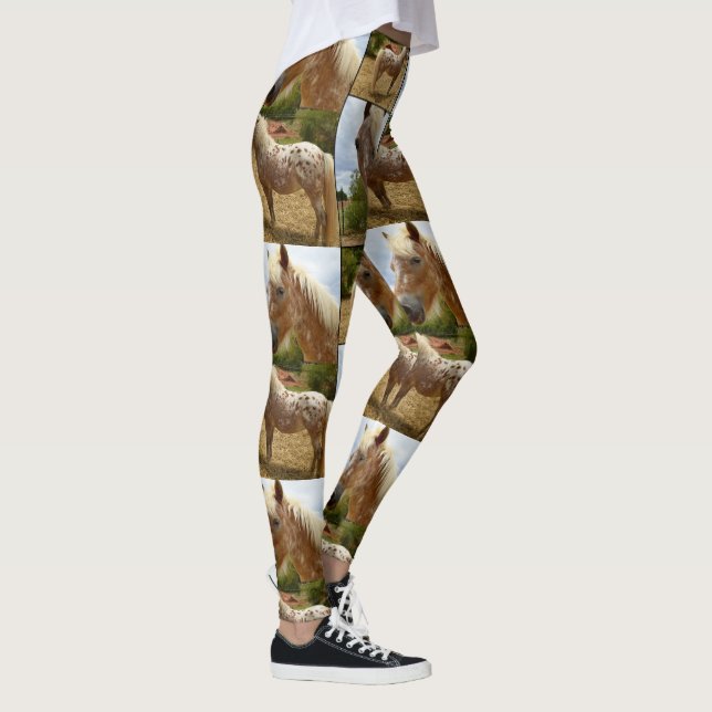Appaloosa Horse Collage, Ladys Full Print Legende Leggings (Rechts)
