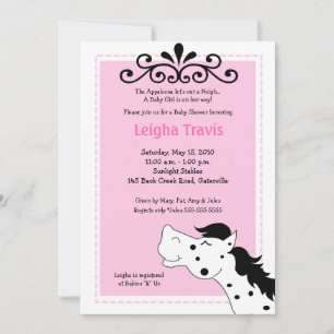 Appaloosa Horse Girl 12x18 Baby Dusche Einladung