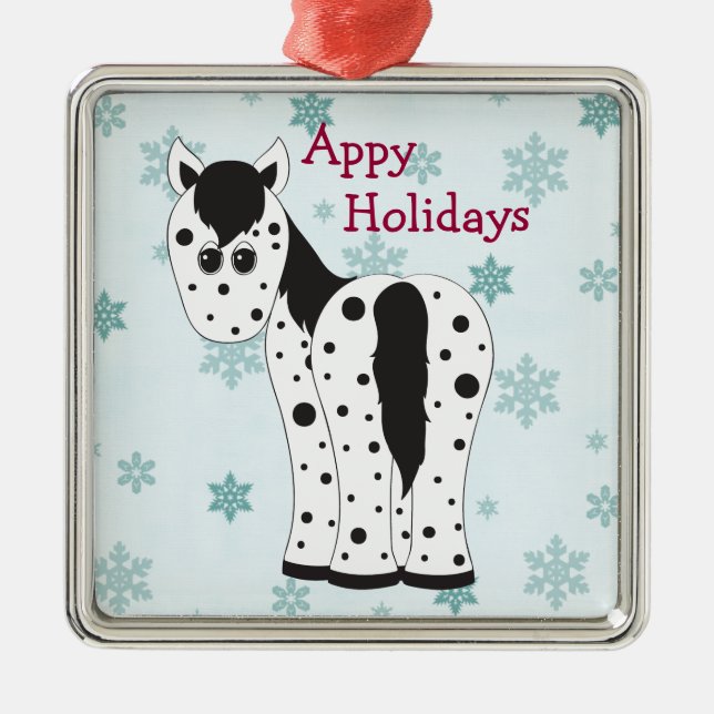 Appaloosa Horse Ornament Aus Metall (Vorne)