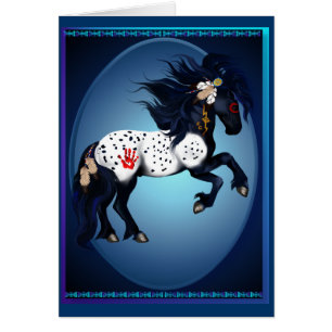 Appaloosa-Kriegs-Pony-Oval-Karte