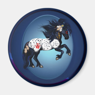 Appaloosa-Kriegs-Pony-Oval-Magnet Magnet