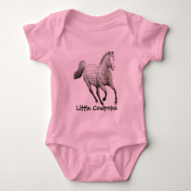 Appaloosa Little Cowpoke Anpassbare Säugling Shirt (Vorderseite)