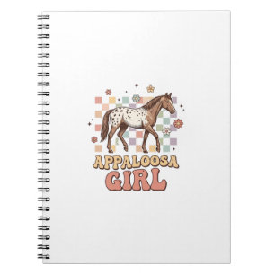 Appaloosa-Mädchen Vintage-Pferd Western-T-Shirt-De Notizblock