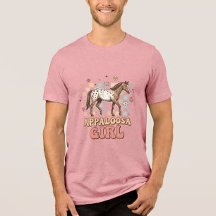 Appaloosa-Mädchen Vintage-Pferd Western-T-Shirt-De Tri-Blend Shirt