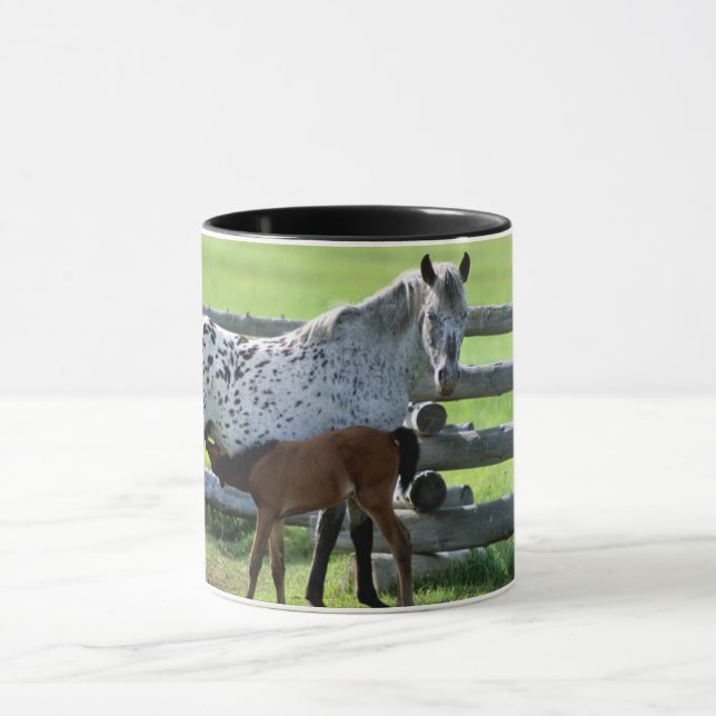 Appaloosa Mare und Colt Horse Tasse (Zentrum)
