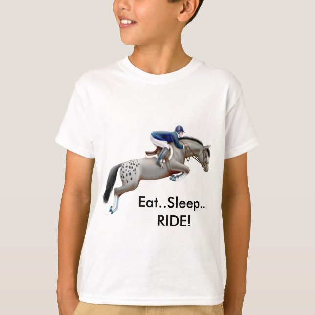 Appaloosa-Pferd essen Schlaf-FahrkinderT - Shirt (Vorderseite)