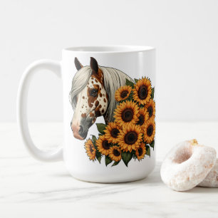 Appaloosa Pferd mit Sonnenblumen Kaffeetasse