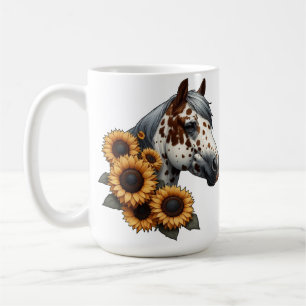 Appaloosa-Pferd mit Sonnenblumen Kaffeetasse