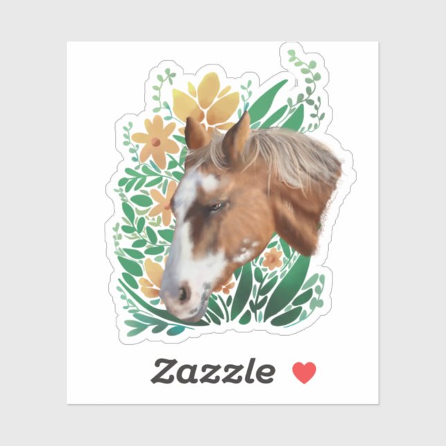 Appaloosa Pferd und Blume Aufkleber (Blatt)