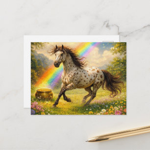 Appaloosa-Pferd und ein Topf voll Gold St. Patrick Postkarte