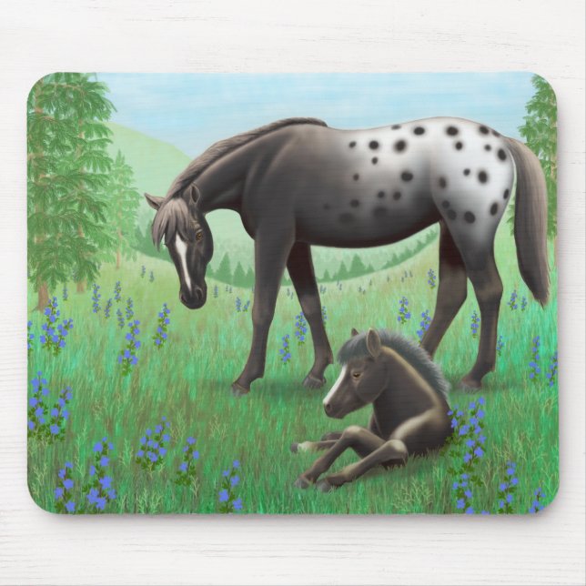 Appaloosa-Pferd und Fohlen Mousepad (Vorne)