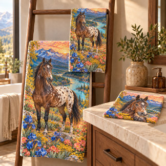Appaloosa-Pferd Wildflower River Badhandtuch Set