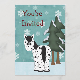 Appaloosa Pferd Winter Geburtstag Einladung