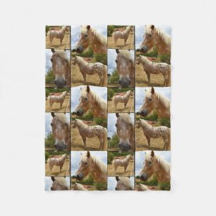Appaloosa Pferde FotoCollage, kleine Fleecedecke