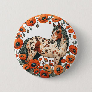 Appaloosa Pferde Mohn Appy Pferde Button