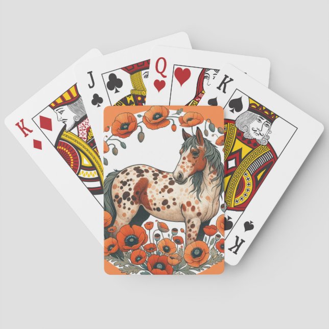 Appaloosa Pferde Mohn Appy Pferde Spielkarten (Rückseite)