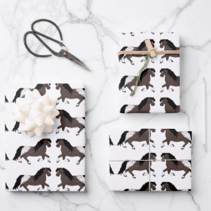 Appaloosa Ponies Enveloppant des feuilles de papie