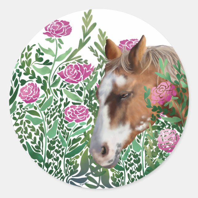 Appaloosa Rose Runder Aufkleber (Vorderseite)