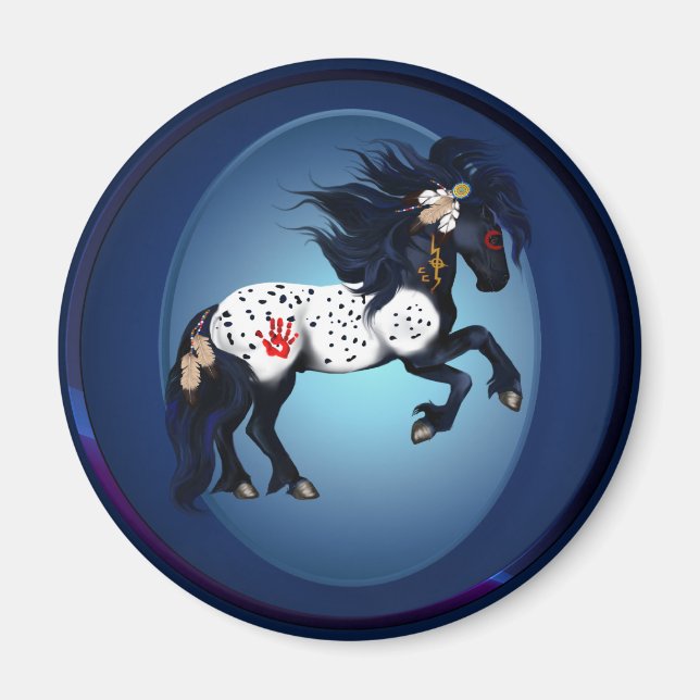 Appaloosa War Pony Oval Magnet (Vorne)