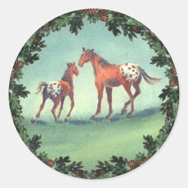 APPALOSA SPOTS & BOUGHS by SHARON SHARPE Runder Aufkleber (Vorderseite)