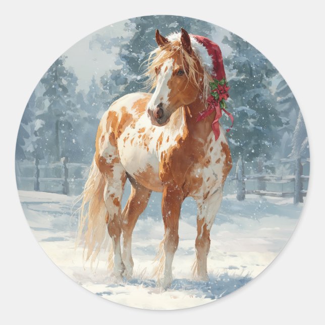 Appalossa Horse Christmas Sticker (Devant)
