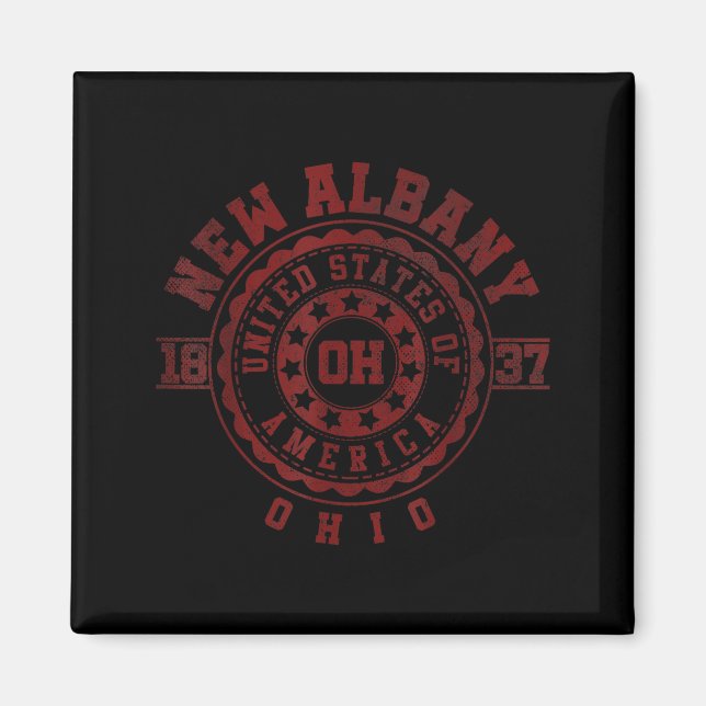 Apparel New Albany &amp; Souvenirs - Ohio _ Vintag Magnet (Vorne)