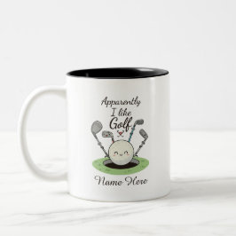Apparently I Like Golf personalized Name  Zweifarbige Tasse