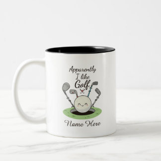 Apparently I Like Golf personalized Name Zweifarbige Tasse
