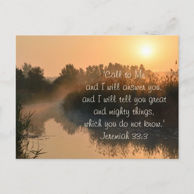 Appel à moi, Bible Verse Jérémie 33:3 Carte postal (Devant)