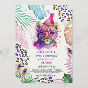 Appel à tous les animaux de fête Invitation d'anni