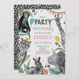 Appel à tous les animaux de fête Invitation d'anni
