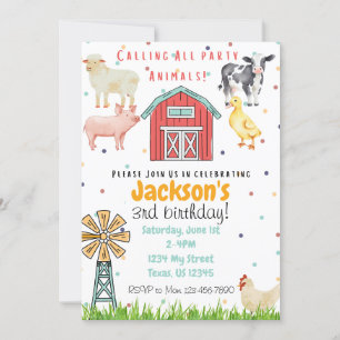 Appel à tous les animaux de fête Invitation d'anni