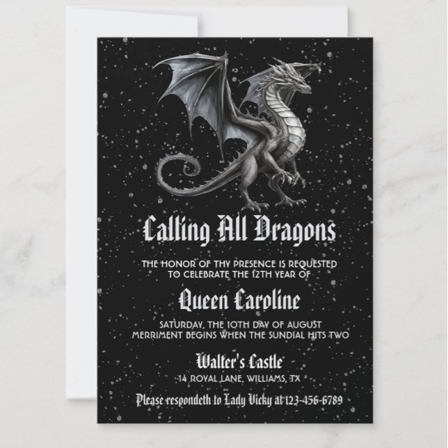 Appel à tous les dragons Invitation d'anniversaire (Créateur téléchargé)
