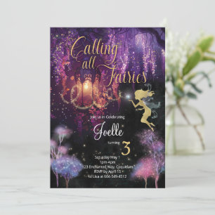 Appel à toutes les fées Invitation d'anniversaire