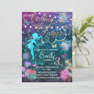 Appel à toutes les fées Invitation d'anniversaire